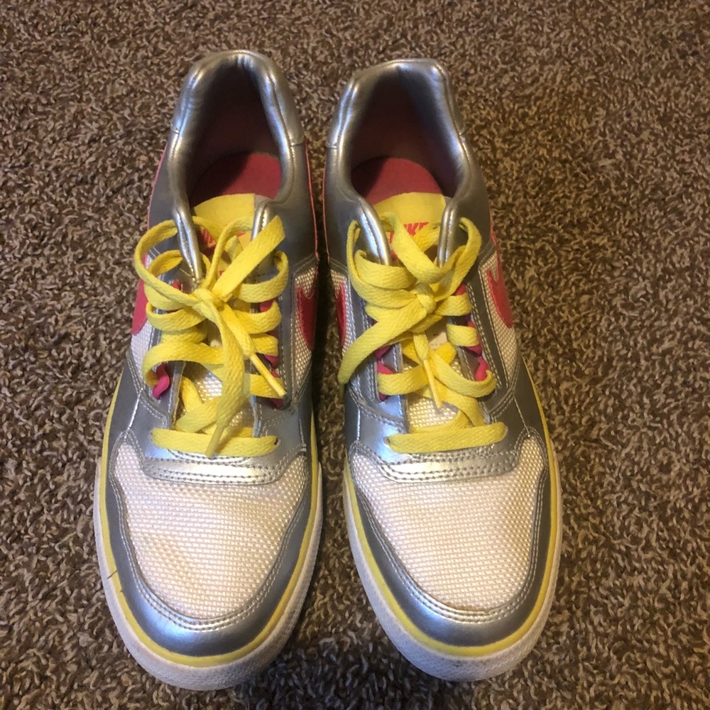 Yellow and pink Nike’s